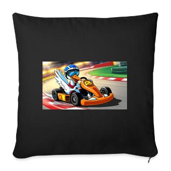 Stork Kart - Sofakissenbezug 45 x 45 cm - Schwarz - Vorne