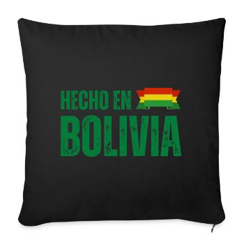 Made in Bolivia, Bolivian pride - Sofa pillowcase 17,3'' x 17,3'' (45 x 45 cm) - black - Front