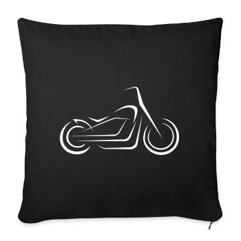 Motorcycle Lines Chopper - Illustration for Bikers - Sofa pillowcase 17,3'' x 17,3'' (45 x 45 cm) - black - Front