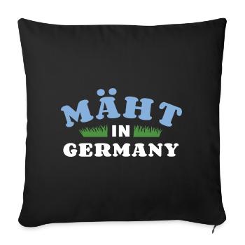 Mäht in Germany - Rasenmäher - Mähen - Wortspiel - Sofakissenbezug 45 x 45 cm - Schwarz - Vorne