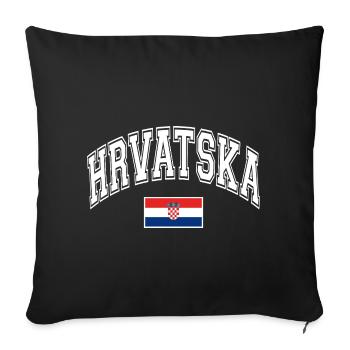 Drapeau de la Croatie - Housse de coussin décorative 45 x 45 cm - noir - Devant