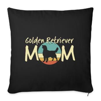 Golden Retriever Mom Illustration - Sofa pillowcase 17,3'' x 17,3'' (45 x 45 cm) - black - Front