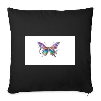 Colorful butterfly with watercolor effect - Sofa pillowcase 17,3'' x 17,3'' (45 x 45 cm) - black - Front