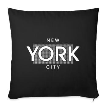 Motif classique de la ligne d’horizon de New York - Housse de coussin décorative 45 x 45 cm - noir - Devant