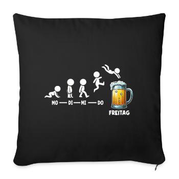 Vendredi week-end Amateurs de bière Buveurs de bière - Housse de coussin décorative 45 x 45 cm - noir - Devant