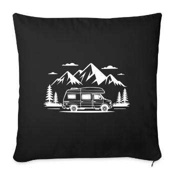 Camping - Sofa pillowcase 17,3'' x 17,3'' (45 x 45 cm) - black - Front