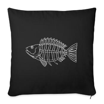 Poisson chemise poisson motif,Cadeau de vêtements de pêche - Housse de coussin décorative 45 x 45 cm - noir - Devant