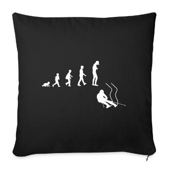 Évolution de bébé à skieur alpin - Housse de coussin décorative 45 x 45 cm - noir - Devant