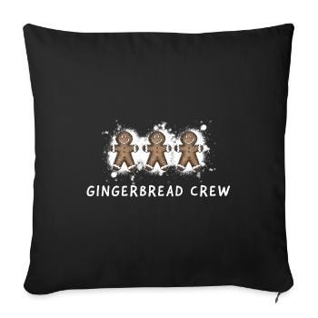 Gingerbread Crew – Gingerbread Man xmas - Sofa pillowcase 17,3'' x 17,3'' (45 x 45 cm) - black - Front