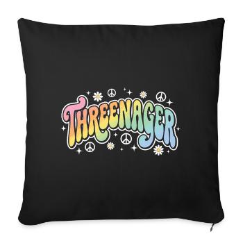 Threenager 3rd Birthday 3 Years Girls - Sofa pillowcase 17,3'' x 17,3'' (45 x 45 cm) - black - Front