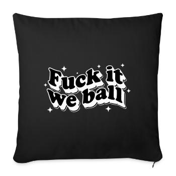 Fuck It We Ball - Retro Stars White - Sofa pillowcase 17,3'' x 17,3'' (45 x 45 cm) - black - Front