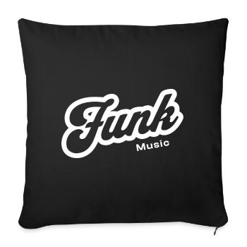 Funk Music Retro Script Logo - Sofa pillowcase 17,3'' x 17,3'' (45 x 45 cm) - black - Front