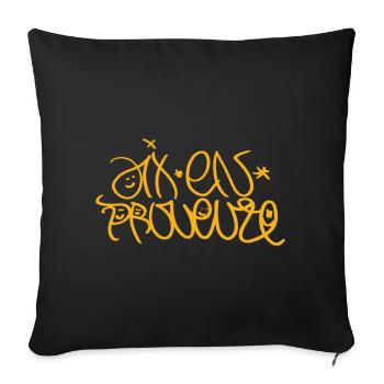 Traditional Aix-en-Provence Souvenir T-Shirt - Sofa pillowcase 17,3'' x 17,3'' (45 x 45 cm) - black - Front