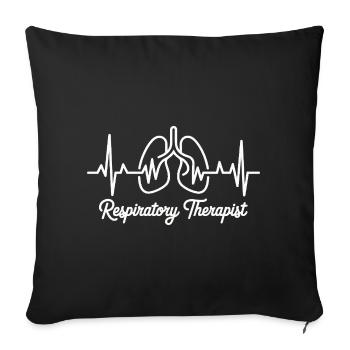 Breathing Therapy Heart Hand Motif - Sofa pillowcase 17,3'' x 17,3'' (45 x 45 cm) - black - Front