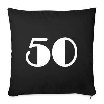 50. 50 ANS. 50e ANNIVERSAIRE. ANNIVERSAIRE 50 ANS. - Housse de coussin décorative 45 x 45 cm - noir - Devant