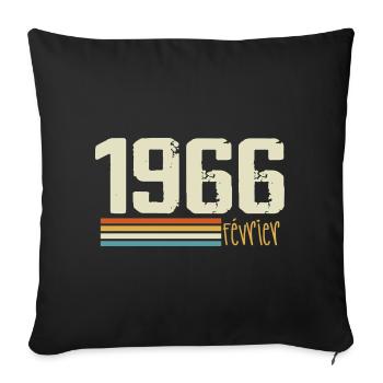 February 1966 - February 1966 Anniversary 1966 - Sofa pillowcase 17,3'' x 17,3'' (45 x 45 cm) - black - Front