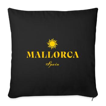 Mallorca Sun Vintage Logo - Sofa pillowcase 17,3'' x 17,3'' (45 x 45 cm) - black - Front