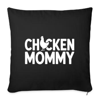 Poulet Maman Poulets Maman Maman Femme de fermier Fête des Mères Poulet pour la fête des mères - Housse de coussin décorative 45 x 45 cm - noir - Devant