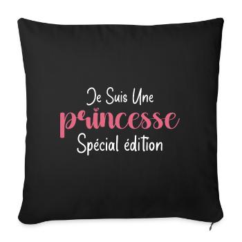 je suis une princesse spécial édition - Housse de coussin décorative 45 x 45 cm - noir - Devant
