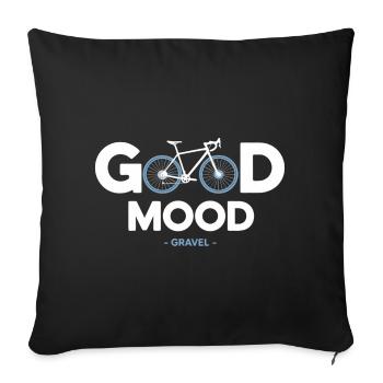 Vélo velo good mood sport cycliste gravel - Housse de coussin décorative 45 x 45 cm - noir - Devant