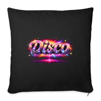 Disco Lettering Neon 80s Style - Sofa pillowcase 17,3'' x 17,3'' (45 x 45 cm) - black - Front