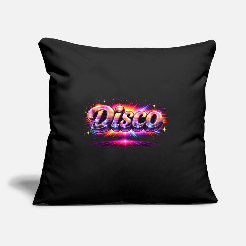 Disco Lettering Neon 80s Style Sofa pillowcase 17,3'' x 17,3'' (45 x 45 cm)