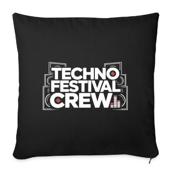 Techno Festival Crew – Techo Party Outfit - Sofa pillowcase 17,3'' x 17,3'' (45 x 45 cm) - black - Front