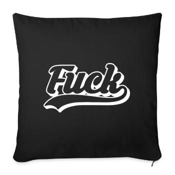 Merde au Rétro Script - Housse de coussin décorative 45 x 45 cm - noir - Devant