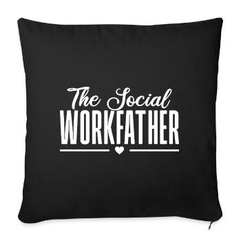 Social Worker Quota Workfather Social Work - Sofa pillowcase 17,3'' x 17,3'' (45 x 45 cm) - black - Front