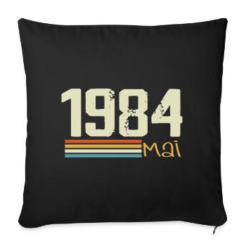Mai 1984 - Housse de coussin décorative 45 x 45 cm - noir - Devant