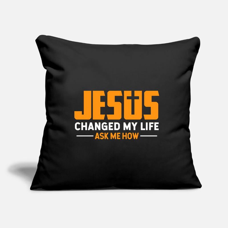Jésus me demande comment la croix de foi chrétienne conçoit Housse de coussin décorative 45 x 45 cm