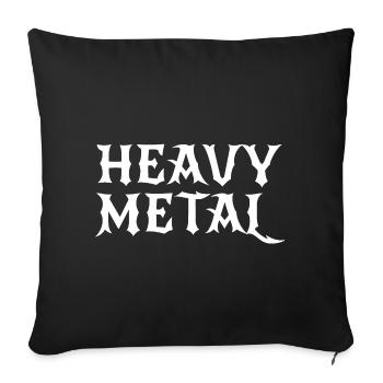 Heavy Metal Gothic Monochrome Tee - Sofa pillowcase 17,3'' x 17,3'' (45 x 45 cm) - black - Front