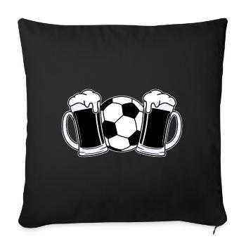 Bière de football - Housse de coussin décorative 45 x 45 cm - noir - Devant