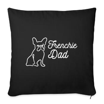 Frenchie Dad Outline Lineart - Sofa pillowcase 17,3'' x 17,3'' (45 x 45 cm) - black - Front