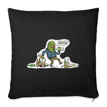 Die Saufgurke – Hicks! - Sofakissenbezug 45 x 45 cm - Schwarz - Vorne