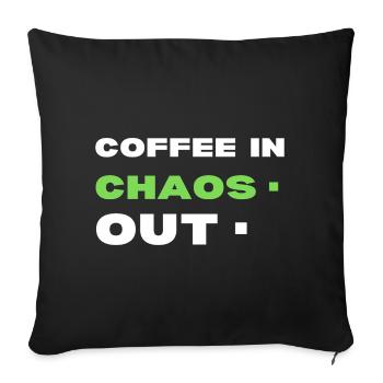 Le café dans le chaos. Dehors - Housse de coussin décorative 45 x 45 cm - noir - Devant