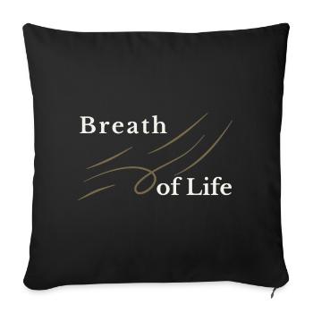 Breath of Life Christian Design – Gen 2:7 - Sofa pillowcase 17,3'' x 17,3'' (45 x 45 cm) - black - Front