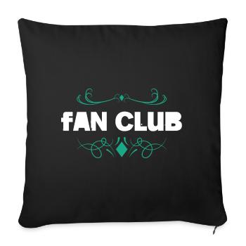 FAN CLUB ornament with tendrils - Sofa pillowcase 17,3'' x 17,3'' (45 x 45 cm) - black - Front