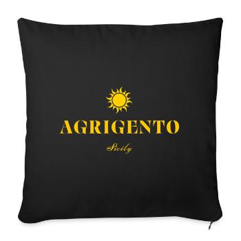 Logo von Agrigento Suncrest Sizilien - Sofakissenbezug 45 x 45 cm - Schwarz - Vorne