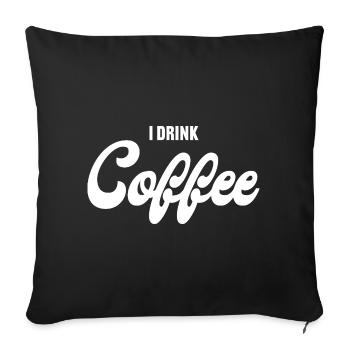 Coffee typo in black and white - Sofa pillowcase 17,3'' x 17,3'' (45 x 45 cm) - black - Front