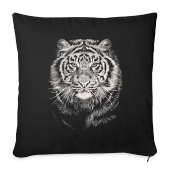 Tiger - Sofa pillowcase 17,3'' x 17,3'' (45 x 45 cm) - black - Front