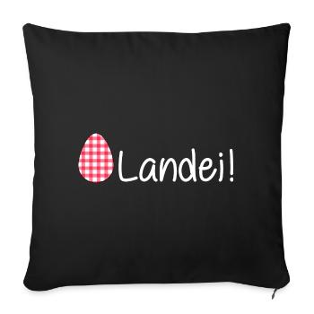 landei (white) - Sofakissenbezug 45 x 45 cm - Schwarz - Vorne