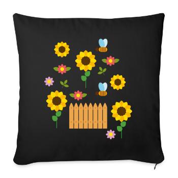 summer - Sofa pillowcase 17,3'' x 17,3'' (45 x 45 cm) - black - Front