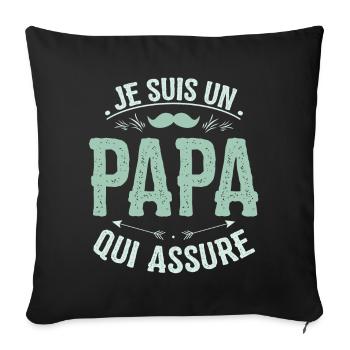 Father's Day T-shirt - a Dad who insures - Sofa pillowcase 17,3'' x 17,3'' (45 x 45 cm) - black - Front