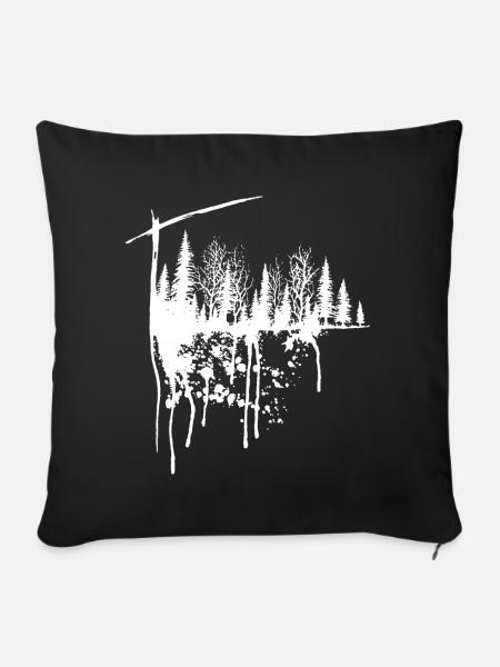 Forêts, arbres, nature - Housse de coussin décorative 45 x 45 cm - noir