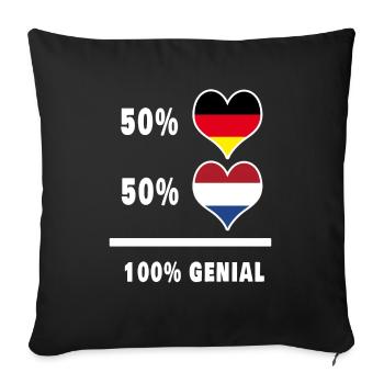 Allemagne et Pays-Bas genial / cadeau - Housse de coussin décorative 45 x 45 cm - noir - Devant