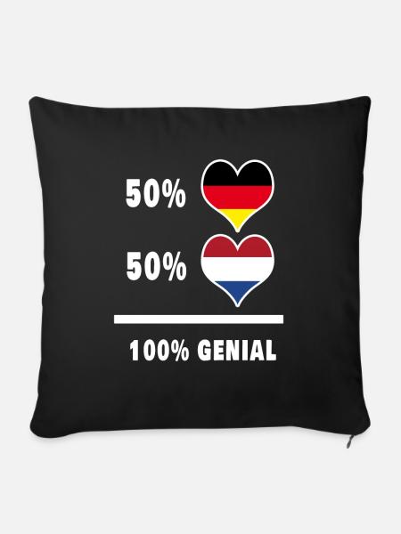 Deutschland und Niederlande genial / Geschenk - Sofakissenbezug 45 x 45 cm - Schwarz