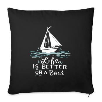 Sailing Sailing Boat Gift - Sofa pillowcase 17,3'' x 17,3'' (45 x 45 cm) - black - Front