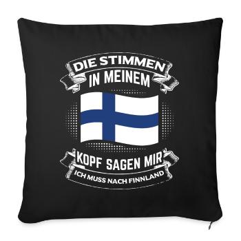 I have to go to Finland! Helsinki Museums Ski Resorts - Sofa pillowcase 17,3'' x 17,3'' (45 x 45 cm) - black - Front