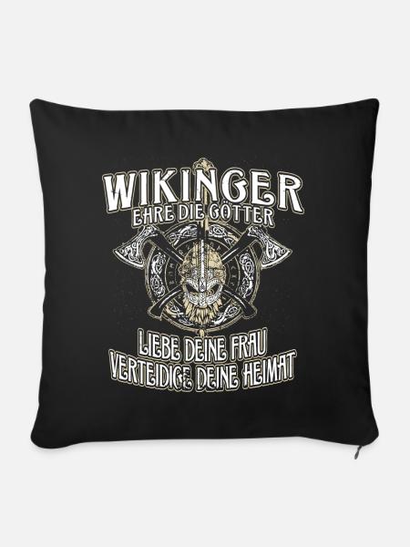 WIKINGER WERTE - Sofakissenbezug 45 x 45 cm - Schwarz
